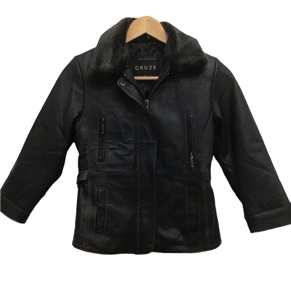 Leather jacket Cruze girl brown small motorcycle bikercore
